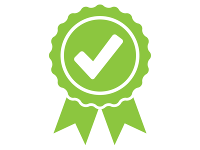 A green badge of preferred supplier